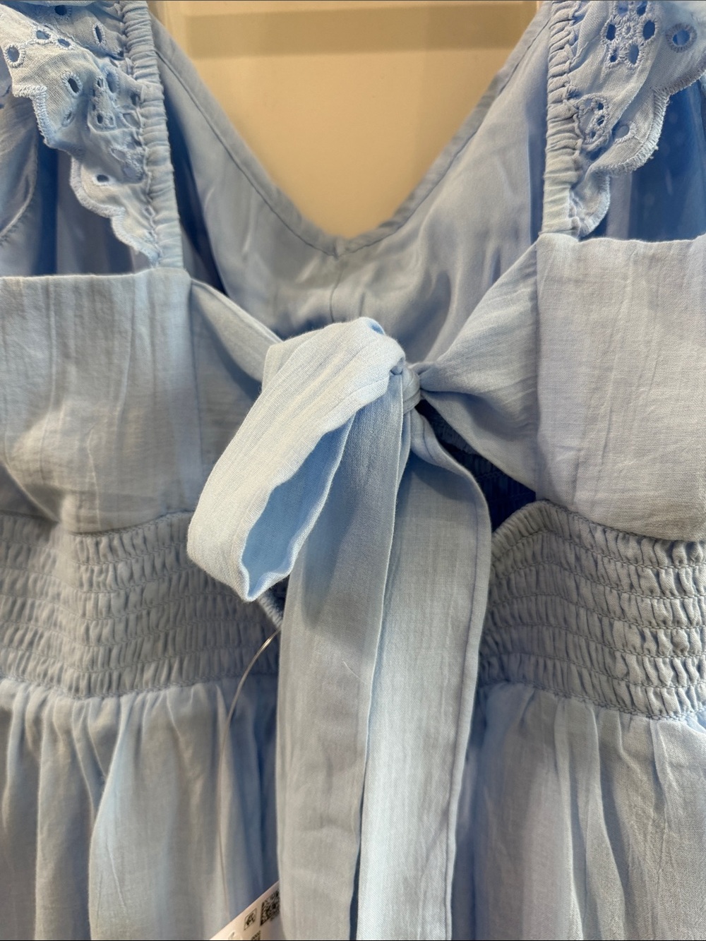 Light Blue Sundress with Eyelet Ruffle - Picture 6 of 7
